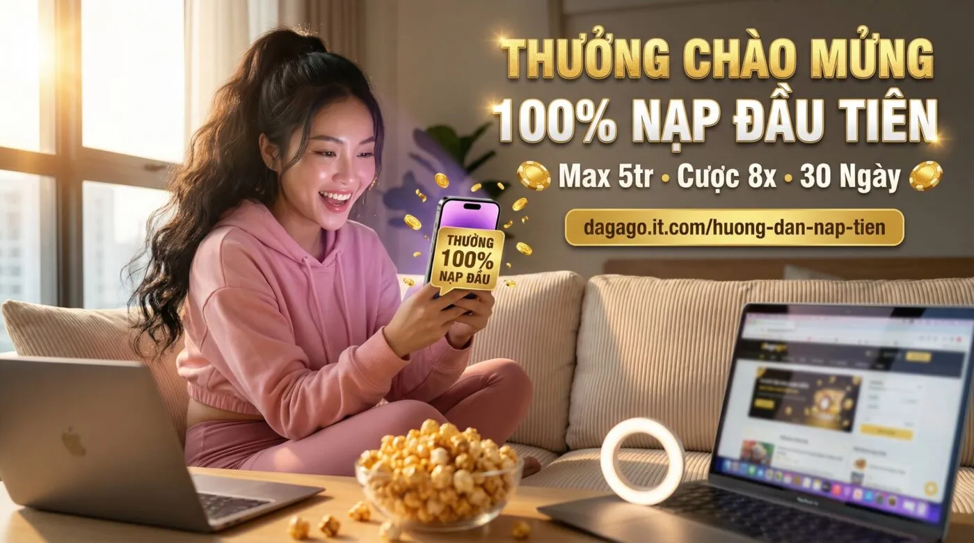 Thưởng Chào Mừng 100% Nạp Đầu Tiên
